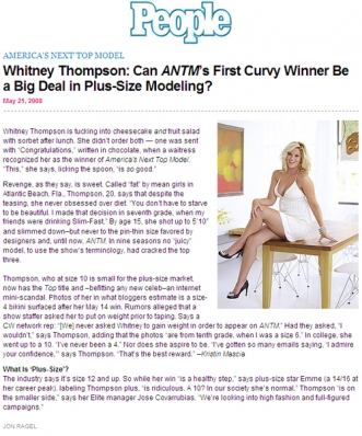 Whitney Thompson
For: People Magazine, May 2008
